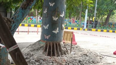 पुराने एवं जर्जर युनिपोल को निकालने का कार्य प्रारम्भ