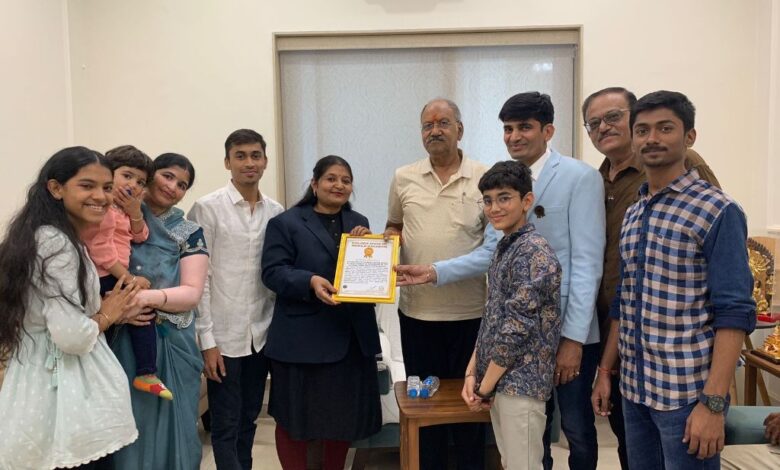 रितेश जैन का नाम गोल्डन बुक ऑफ वर्ल्ड रिकार्ड में