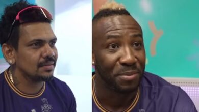 फाइनल में जीत के बाद KKR के खिलाड़ियों ने की रसेल-नरेन के साथ मस्ती