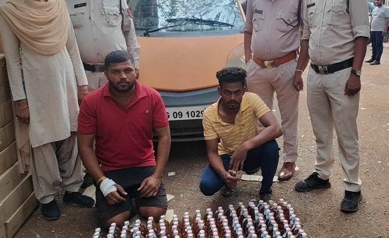 कार से शराब की तस्करी, पकड़े गये आरोपी