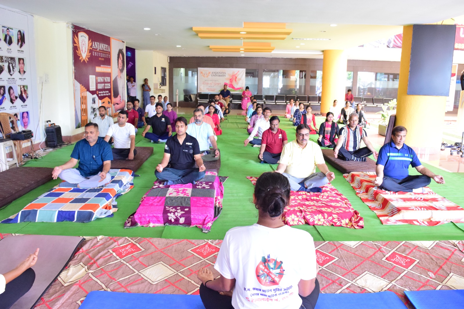 10th International Yoga Day celebrated at Anjaneya University.