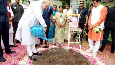 गृह मंत्री शाह और मुख्यमंत्री डॉ.यादव ने इंदौर के पितरेश्वर हनुमान मंदिर में किया दर्शन-पूजन