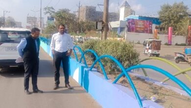 कमिश्नर ने डिवाइडर में पेंटिंग और सौंदर्यीकरण कार्य की प्रगति देखी