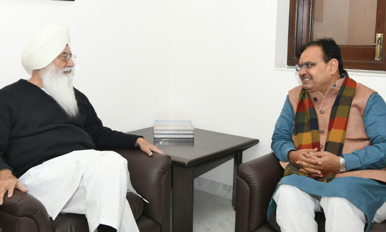 मुख्यमंत्री श्री भजनलाल शर्मा ने डेरा प्रमुख बाबा गुरिंदर सिंह से की मुलाकात