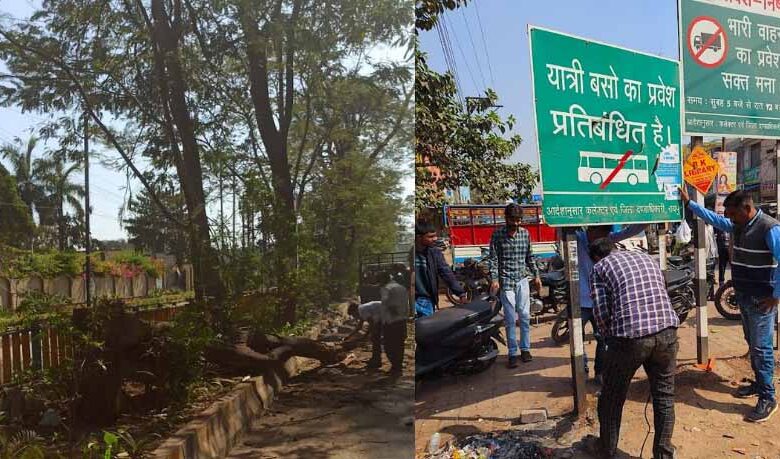 राजधानी के व्यस्तम मार्गों से अतिक्रमण हटाकर बढ़ाई गई चौड़ाई