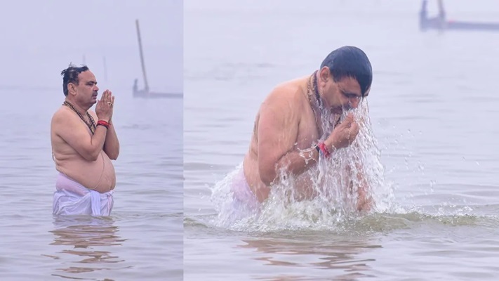 राजस्थान के CM भजनलाल शर्मा ने महाकुंभ में किया स्नान