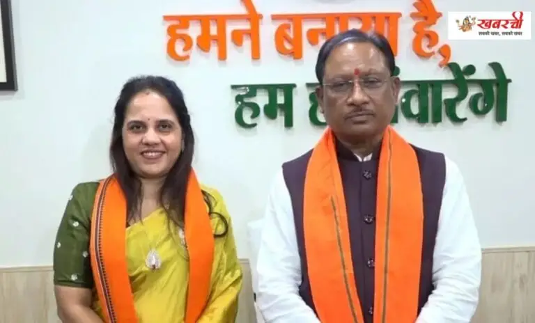 सीएम साय से मेयर उम्मीदवार मीनल ने की मुलाक़ात, लिया आशीर्वाद