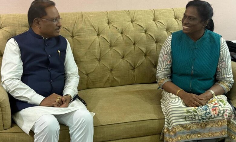मुख्यमंत्री साय से भारतीय ओलंपिक संघ की अध्यक्ष पी. टी. उषा ने की मुलाक़ात