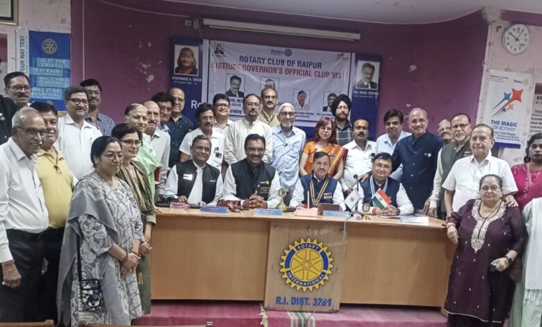 रोटरी क्लब रायपुर ने समाज सेवा में दिखाई अद्वितीय पहल